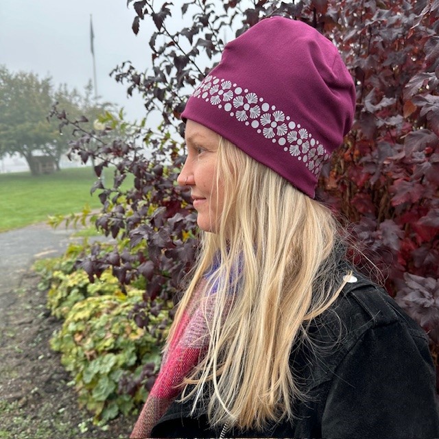 Reflexmössa i bomull Burgundy Havssnäcka Smart in the dark