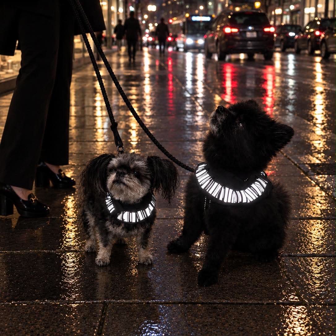 reflexband med volang till hund med reflex från Smart in the dark